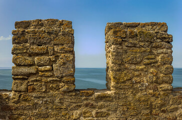 a wall of Akkerman fortress in Bilhorod-Dnistrovsky, Odessa region, Ukraine