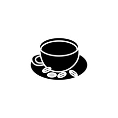 Coffee Cup And Beans icon in vector. Logotype