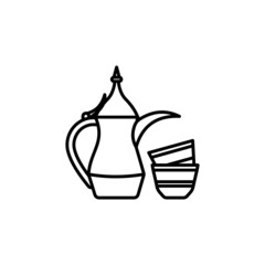 Coffee Set icon in vector. Logotype