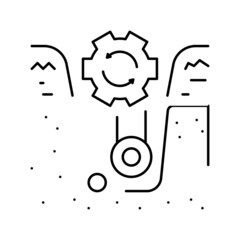 supply of land communications line icon vector illustration
