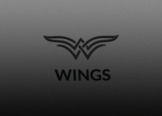 3d golden wing logo Design