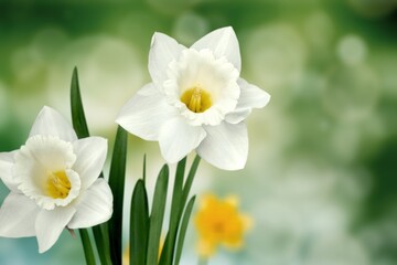 Colored fresh flower on nature background