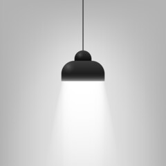 Realistic 3D of black ceiling lighting lamps. Vector illustration.