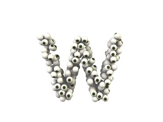 Eye Ball Themed Font Letter W