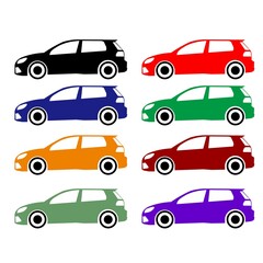 colorfull hatchback car set