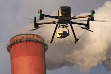 Inspection drone measuring pollution
