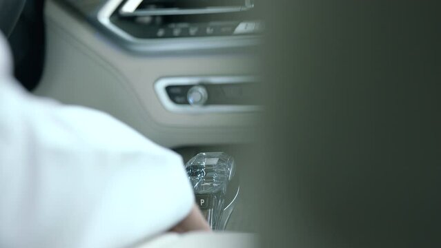 Shift gears in an automatic luxury car