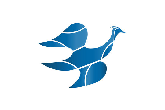 Great Blue Heron Flying. Ardea Herodias icon logo  vector image design on white background
