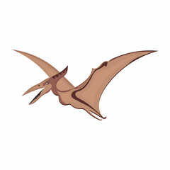 Dinosaurs pterodactyl isolated on a white background. illustration for printing on packaging paper, fabric, postcard, clothing. Cute children's background. velociraptor © Lapalovee