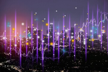 Smart city and digital transformation. Cityscape, and communication network concept.