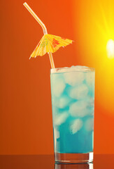 Blue cold cocktail