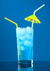 Blue cold cocktail