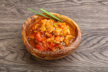 Meat goulash with vegetables
