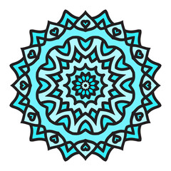 Monochromatic Ornament of Mandalas. Vintage decorative elements. Oriental Islam, Arabic, Indian, turkish, pakistan, ottoman motifs