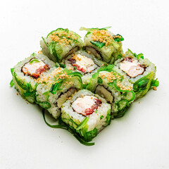 sushi on the white background