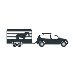 illustration of car and animal carriage, vector art.