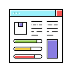 Fototapeta premium product information and characteristics color icon vector illustration