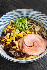 Japanese tonkotsu ramen and pork bone broth noodles
