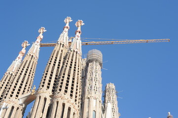 A famous majestic masterpiece of modernism and neogothic architecture Sagrada Familia catholic...