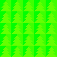 Green Christmas trees on a green background