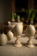 decorative candles in the form of chicken eggs. decorative candles in the form of quail eggs....