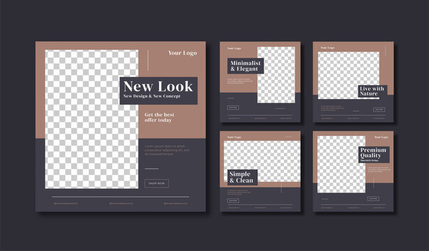 Luxury and modern interior social media post template