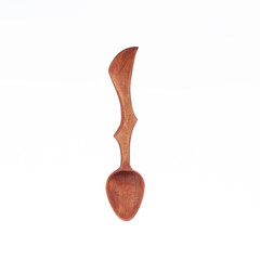 Wooden spoon isolated on a white background, photography