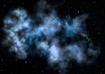 Star field in space and a nebulae