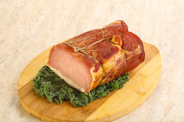 Delicous pork cured meat isolated