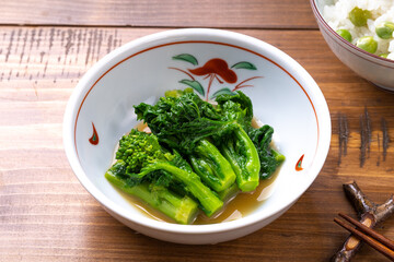 菜の花の辛子和え