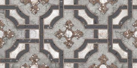 seamless patterned background on cement floor