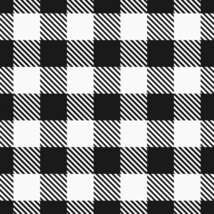 Gingham seamless pattern. Lumberjack plaid vector black and white illustration. Best for textile, wrapping paper, package and home decoration.
