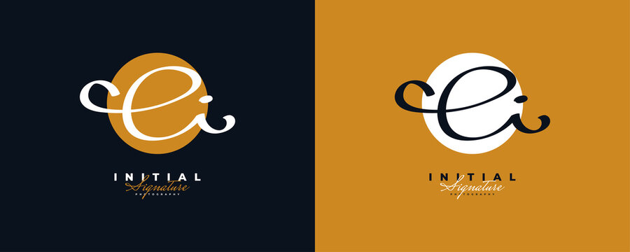 Initial E and I Logo Design with in Elegant and Minimalist Handwriting Style. EI Signature Logo or Symbol for Wedding, Fashion, Jewelry, Boutique, and Business Identity