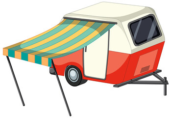 Caravan for camping on white background
