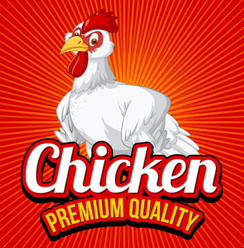 Chicken Premium Quality banner with a chicken cartoon character