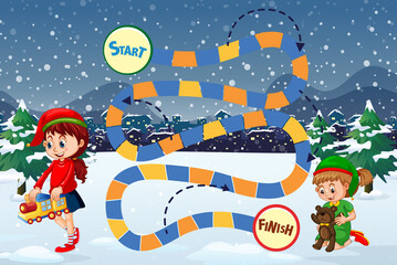 Counting numbers game template in Christmas theme