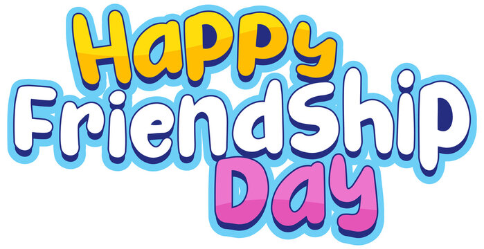 Happy Friendship Day word logo on white background
