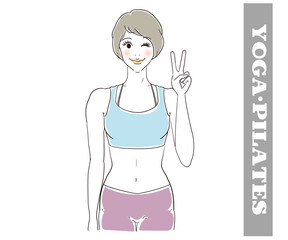 可愛い ヨガ、ピラティスインストラクター　ピース
