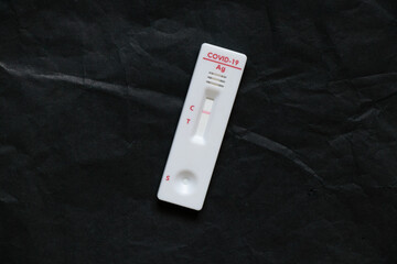 Negative covid test lies on isolated background