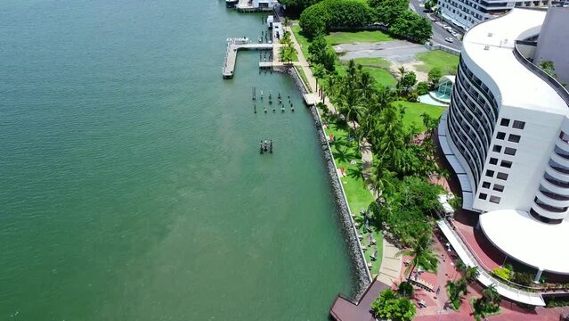 Aerial view of Cairns esplanade