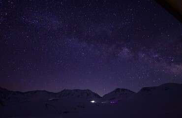 満天の星空　北アルプス 立山連峰