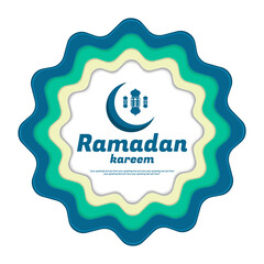 Ramadan kareem greeting card holy month vector 