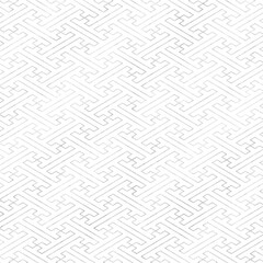 紗綾形の背景　和柄　白　銀色　和紙風テクスチャ　上品　幾何学的　文様　伝統的　正方形バナー