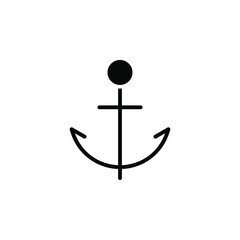 Anchor, Port Solid Icon Vector Illustration Logo Template. Suitable For Many Purposes.