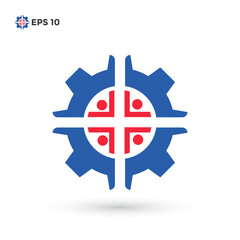 a combination of gear and medic logo design with a simple style, very suitable for logo maintenance, team technicians, equipment products, medical equipment companies, etc.