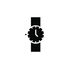 Watch, Wristwatch, Clock, Time Solid Icon Vector Illustration Logo Template. Suitable For Many Purposes.