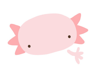 かわいいウーパールーパー／手描きイラスト素材