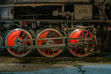 detail of a historical Czechoslovak steam locomotive