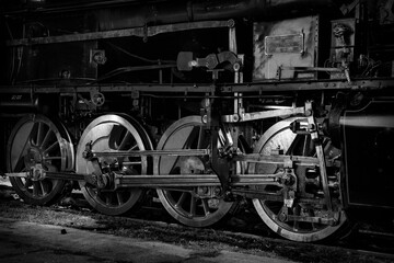 Obraz na płótnie Canvas detail of a historical Czechoslovak steam locomotive