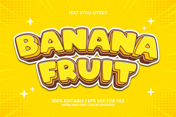 Banana Fruit Editable Text effect cartoon 3d style